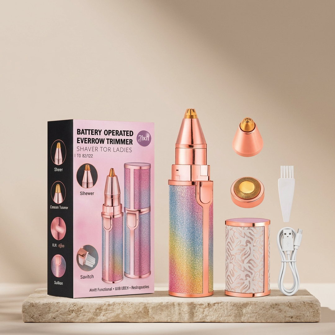 2-in-1 Flawless Eyebrow & Upper Lip Trimmer – USB Rechargeable