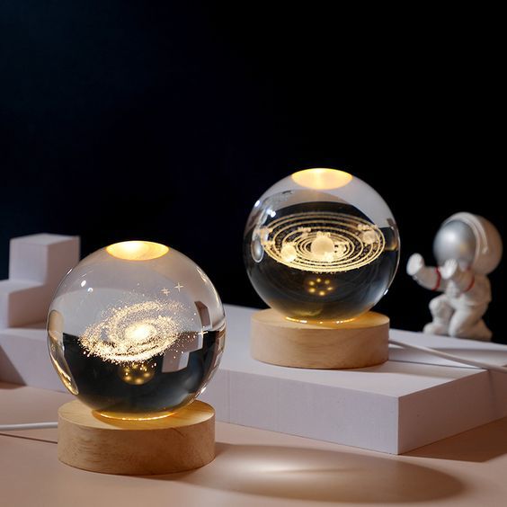 3D Solar System Crystal Ball Night Light