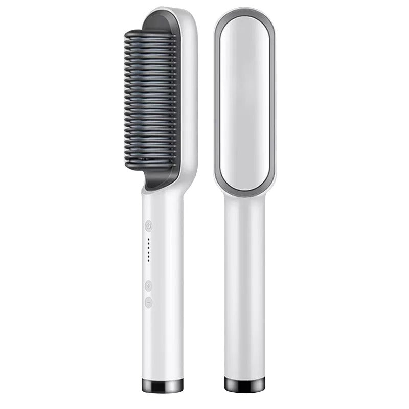 Hair Straightener Iron Brush 2-in-1